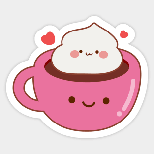 Kawaii Cute Coffee with Whip cream Sticker